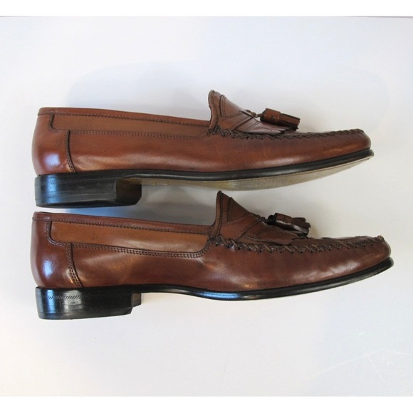 Giorgio‎ Brutini Le Glove Brown Leather Woven Tassel Loafers Men's Size 12D - Picture 5 of 11